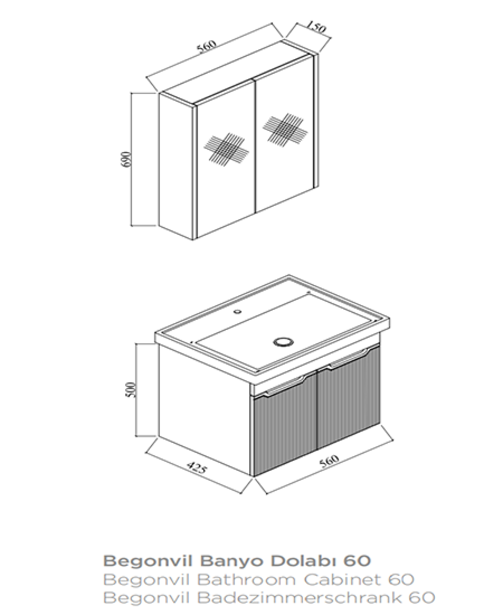 Begonvil Banyo Dolabı