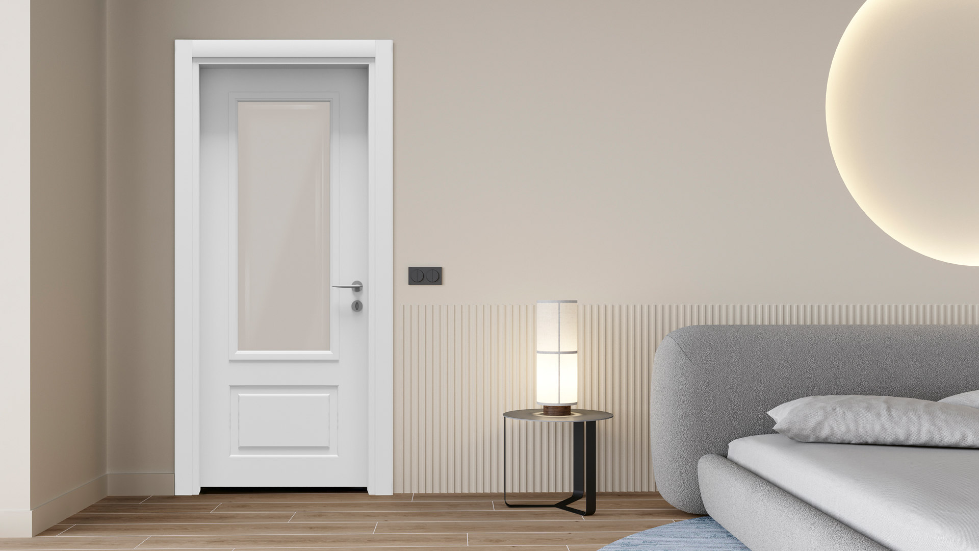 Style Lake Beyaz Camlı Kapı