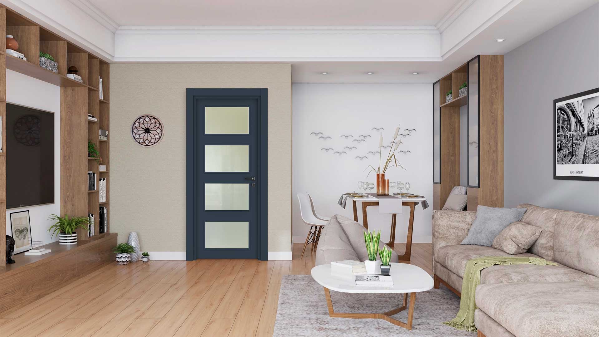 Vda-05 Belize Mavi Camlı Kapı