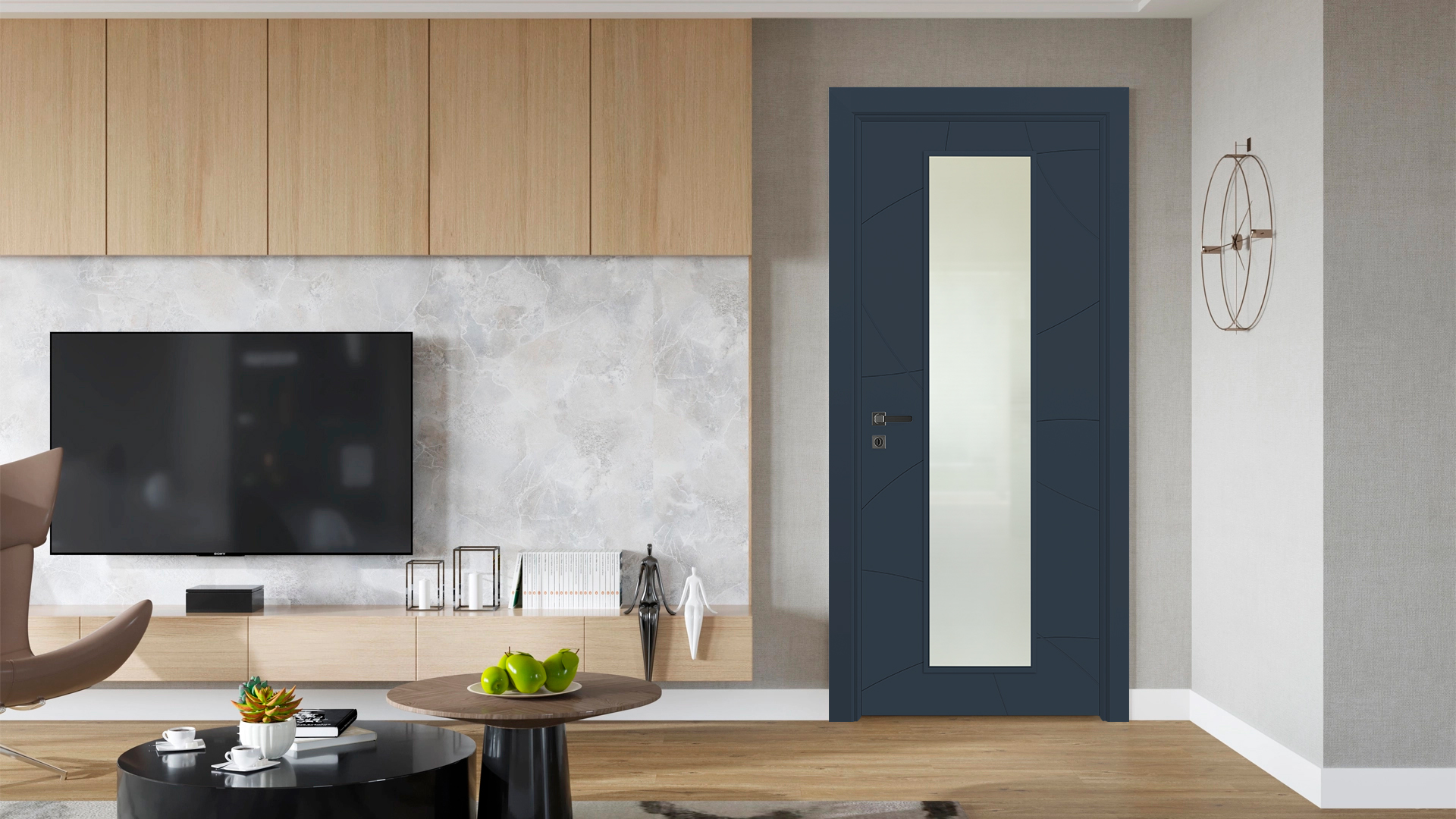 Vda-100 Belize Mavi Camlı Kapı