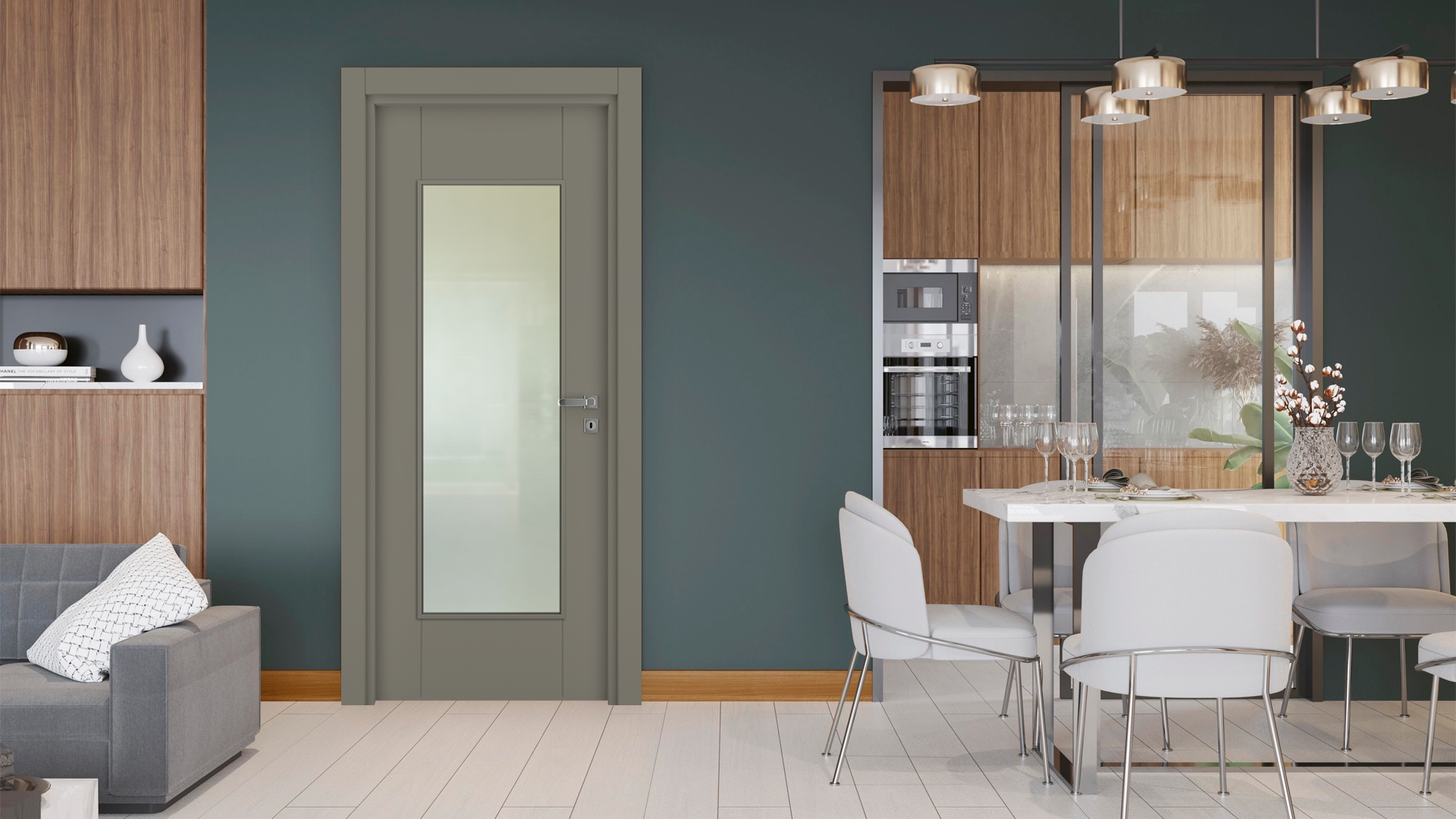 Vda-50 Haki Gri Camlı Kapı