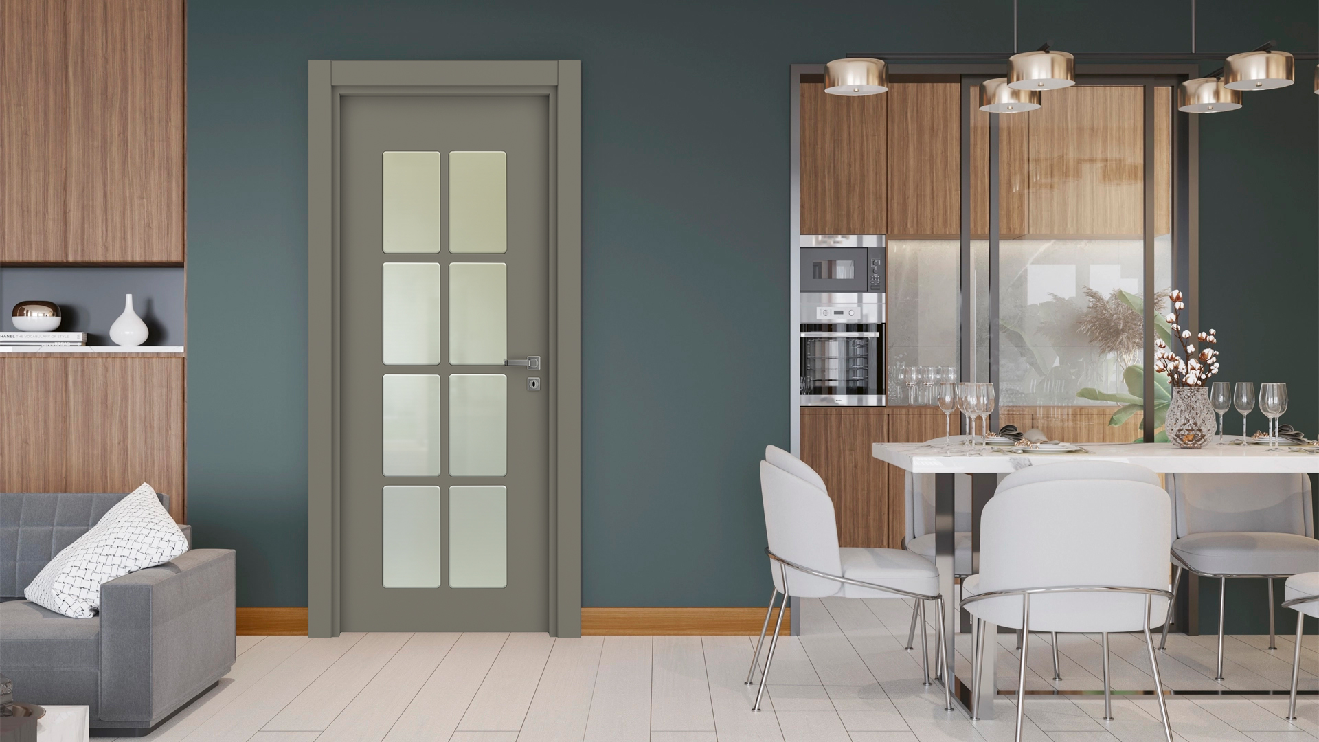 Vda-50 Haki Gri G Camlı Kapı