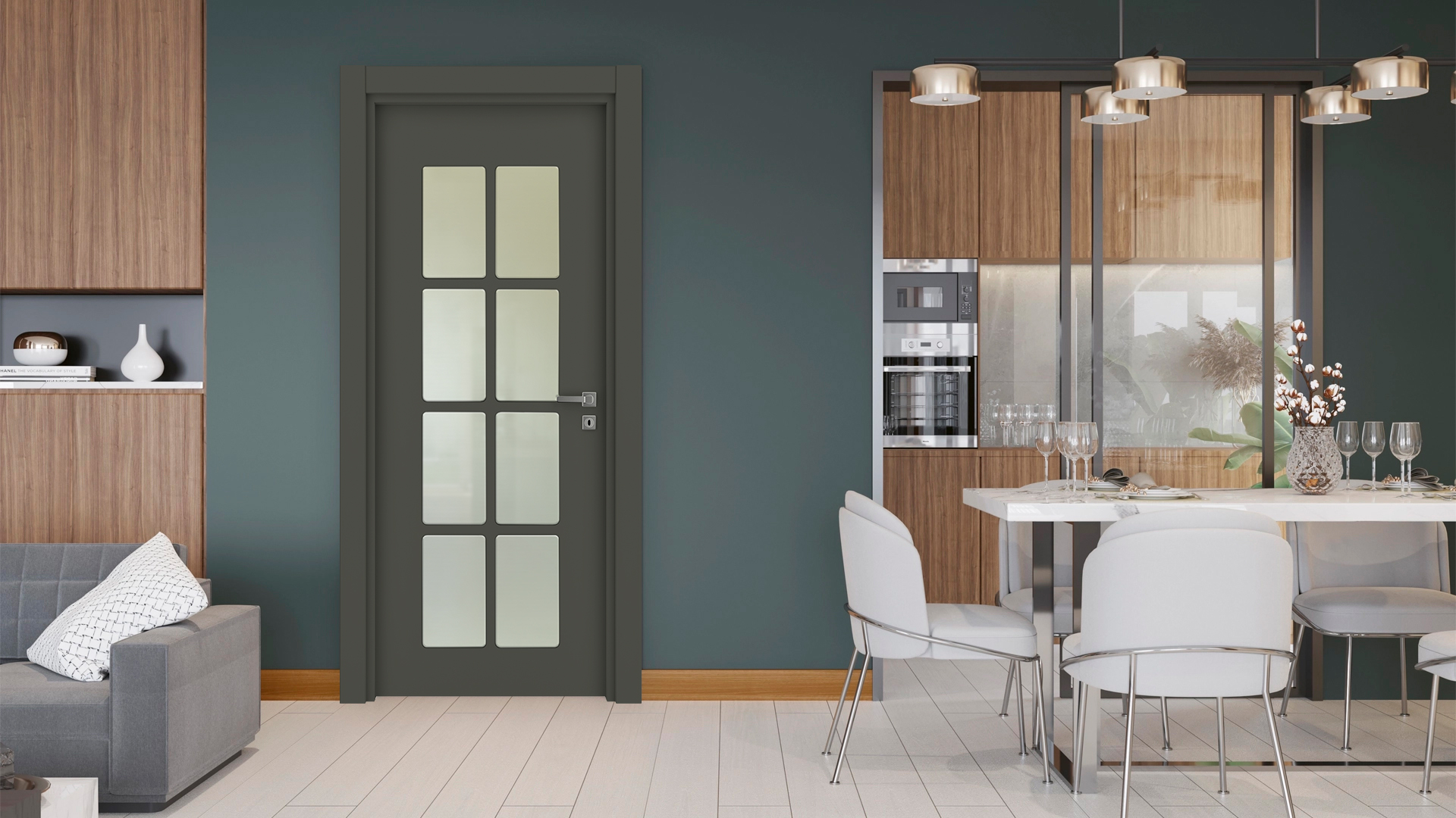 Vda-50 Modern Antrasit G Camlı Kapı