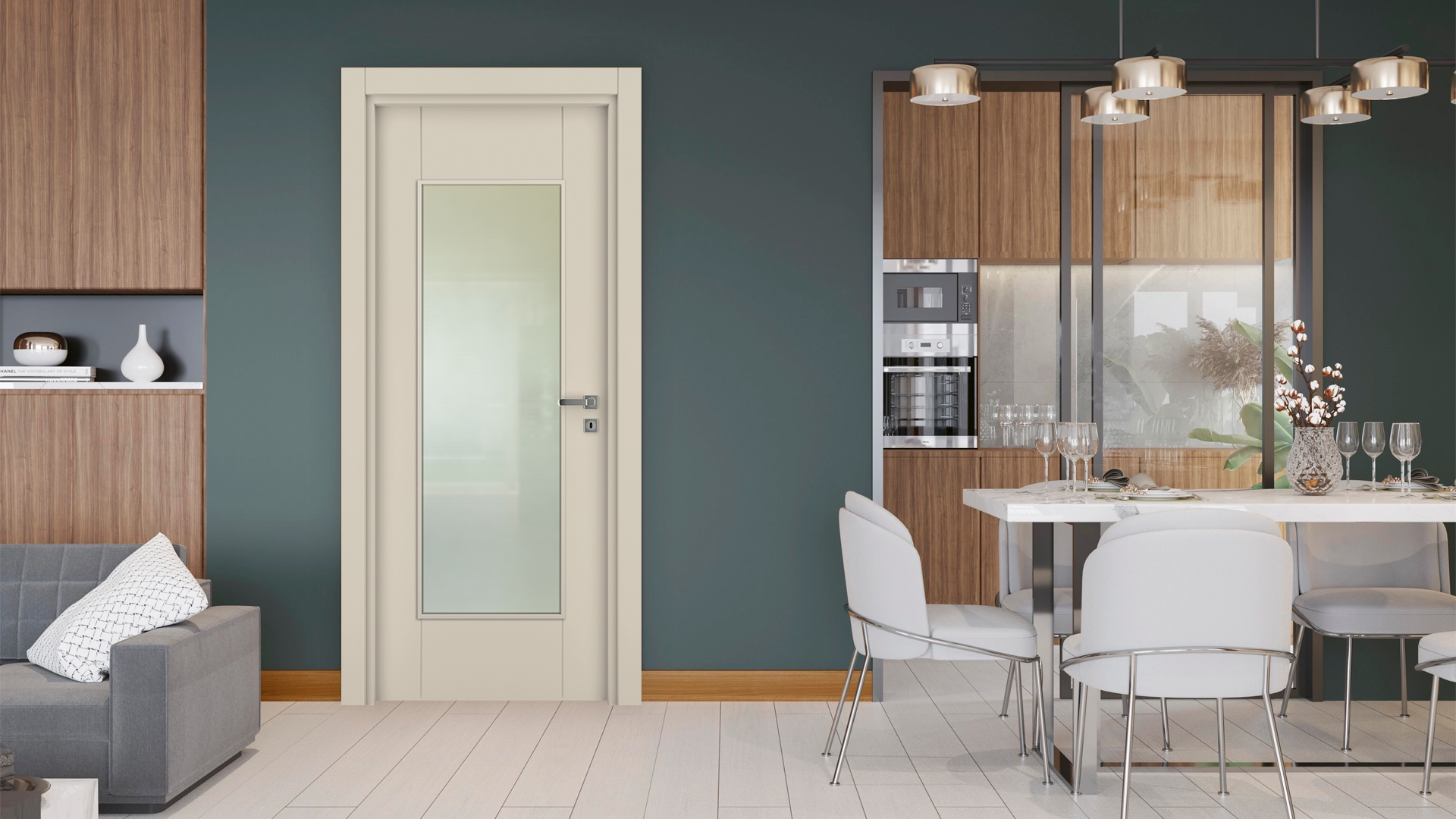 Vda-50 Soft Bej Camlı Kapı