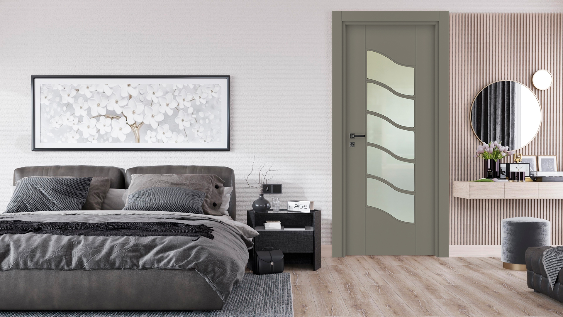 Vda-60 Haki Gri Camlı Kapı