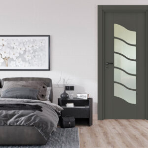 Vda-60 Modern Antrasit Camlı Kapı