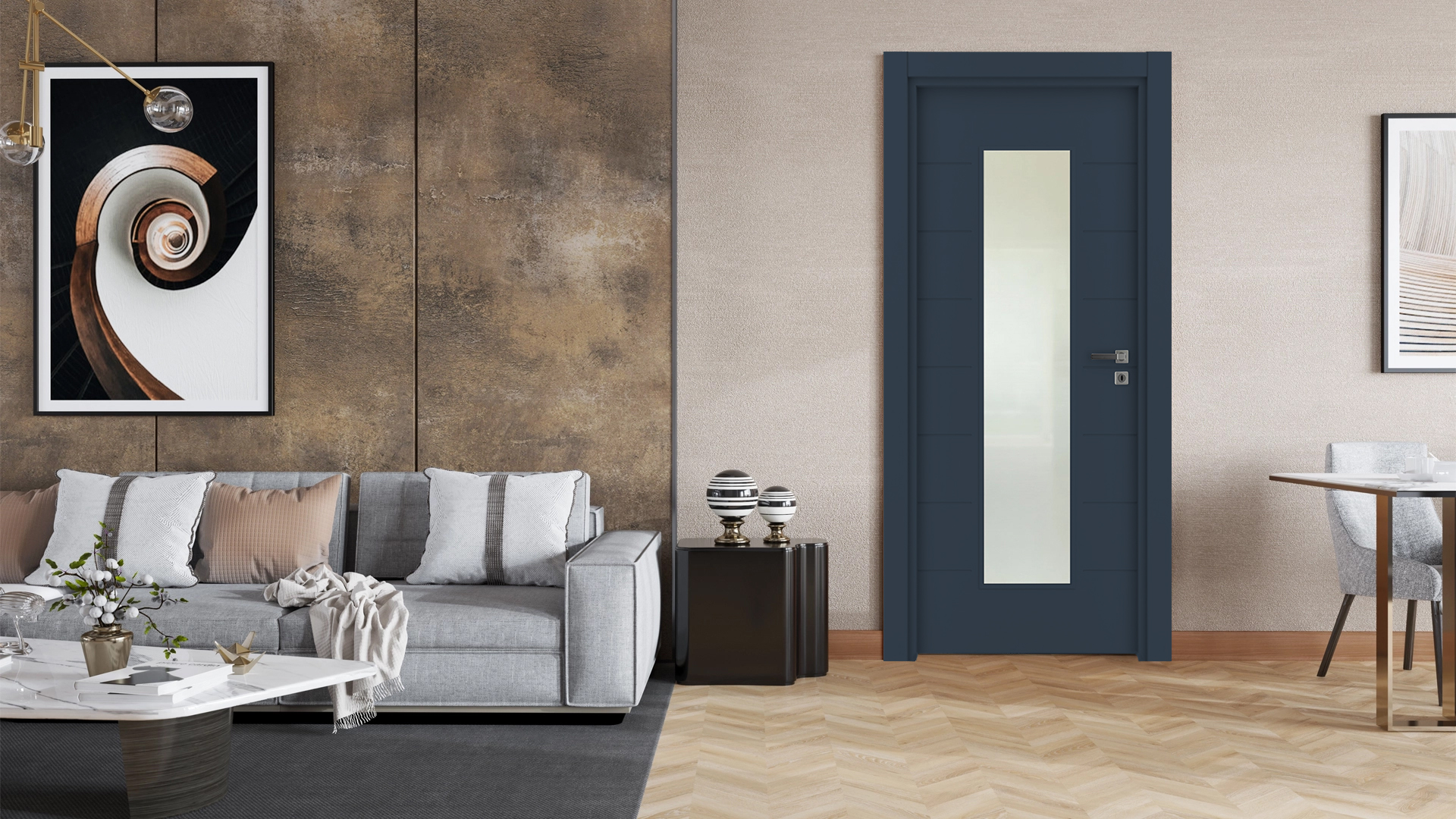 Vda-70 Belize Mavi Camlı Kapı