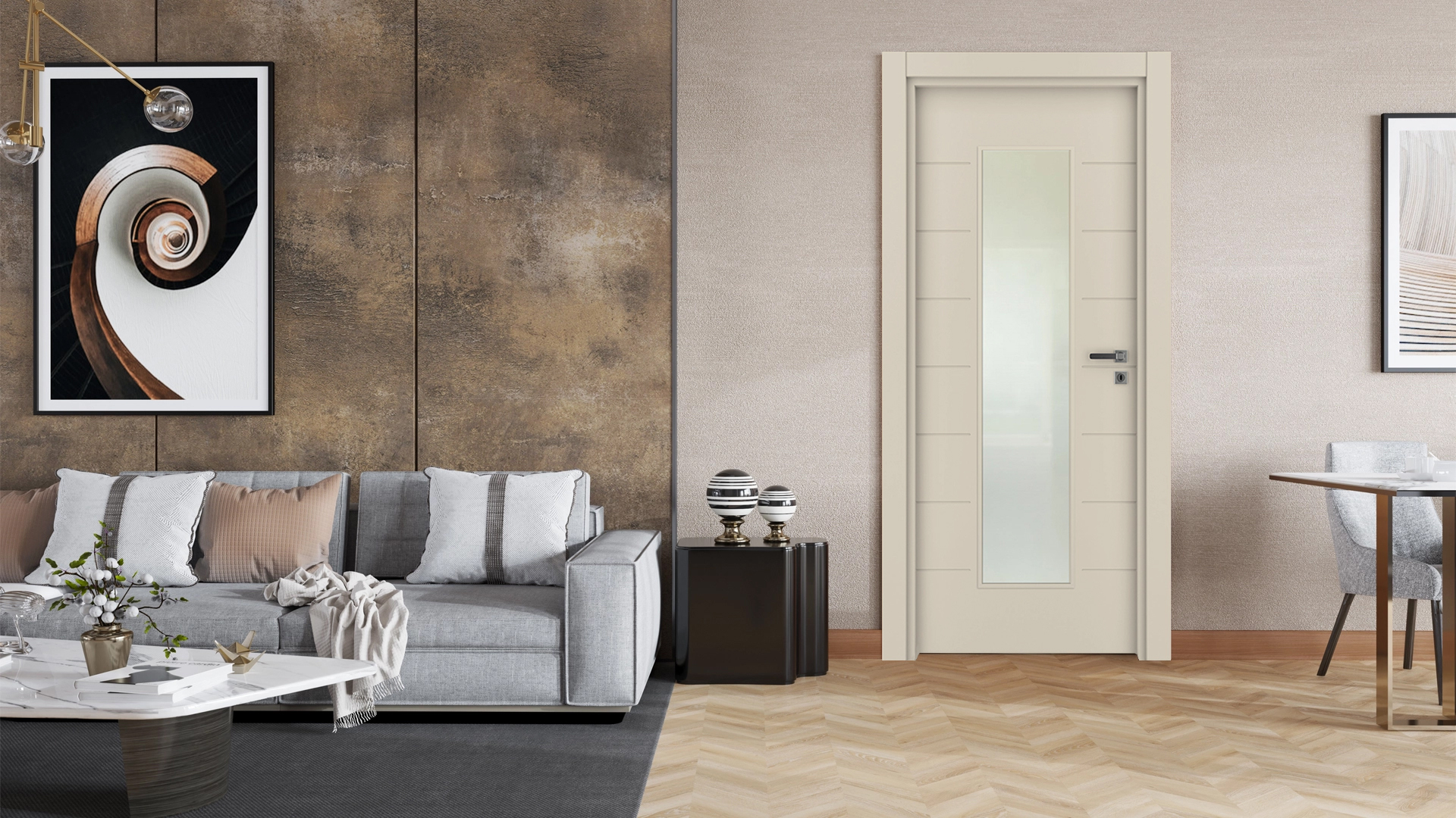 Vda-70 Soft Bej Camlı Kapı