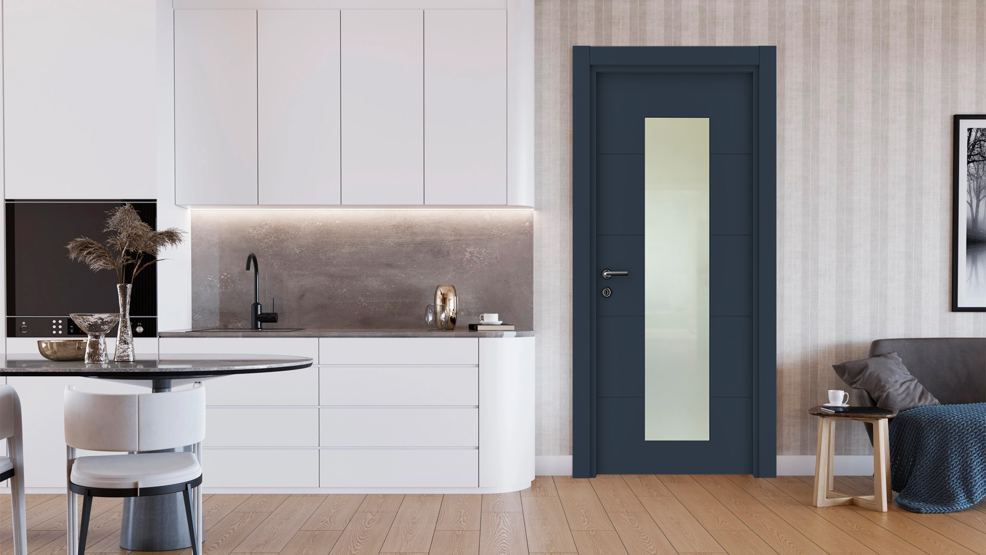 Vda-80 Belize Mavi Camlı Kapı