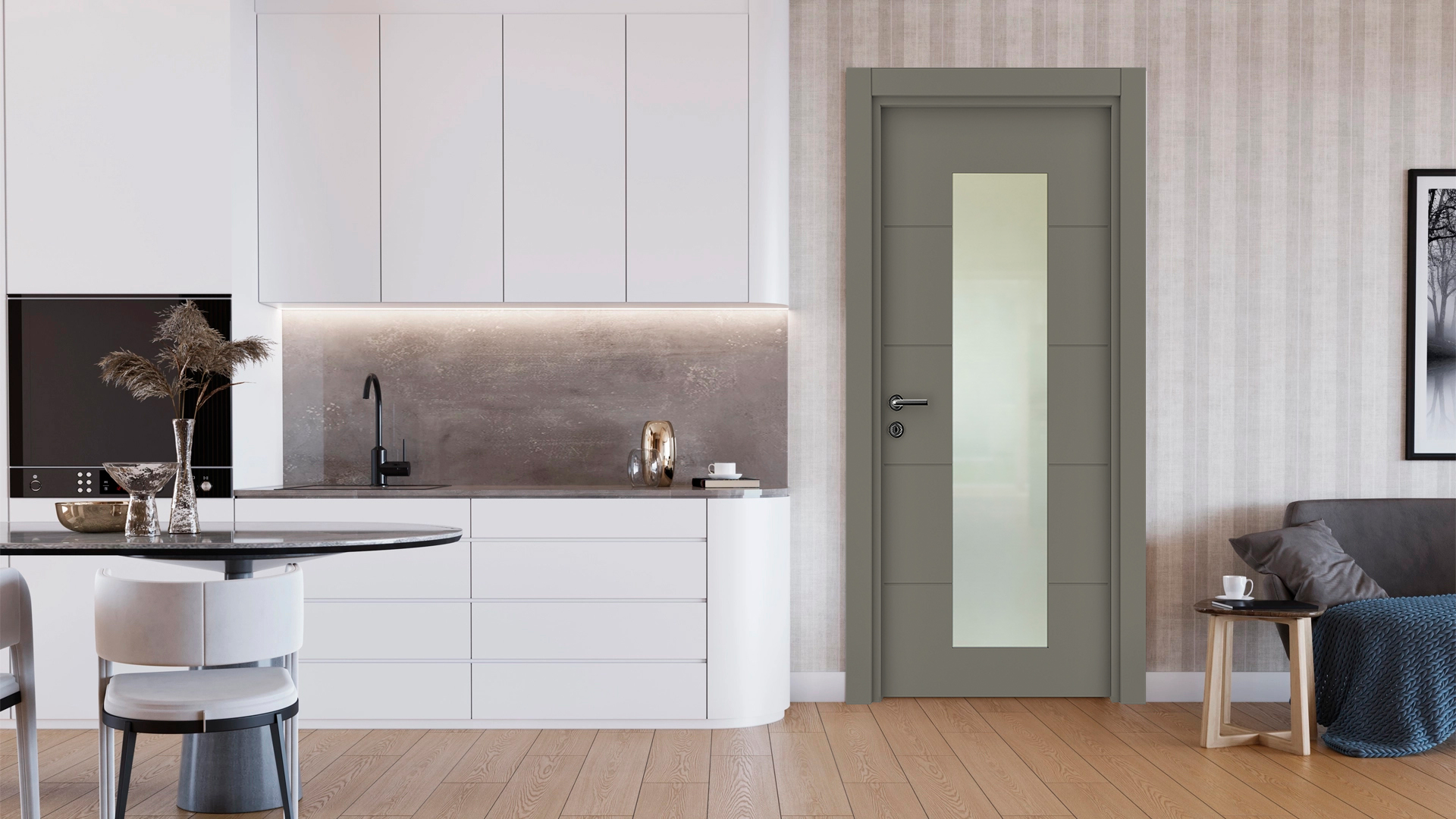 Vda-80 Haki Gri Camlı Kapı