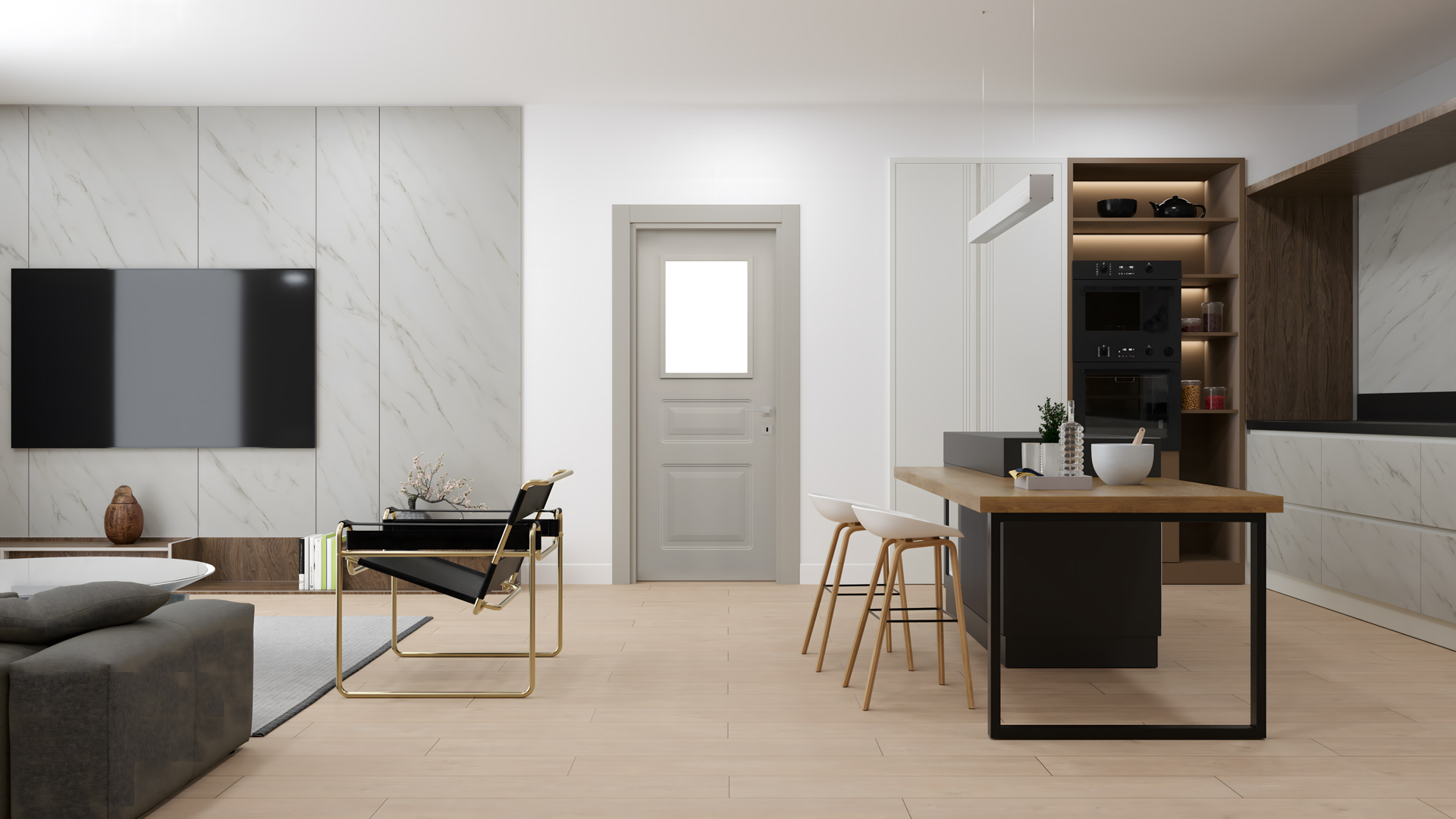 Atlas Ipek Gri Camlı Kapı