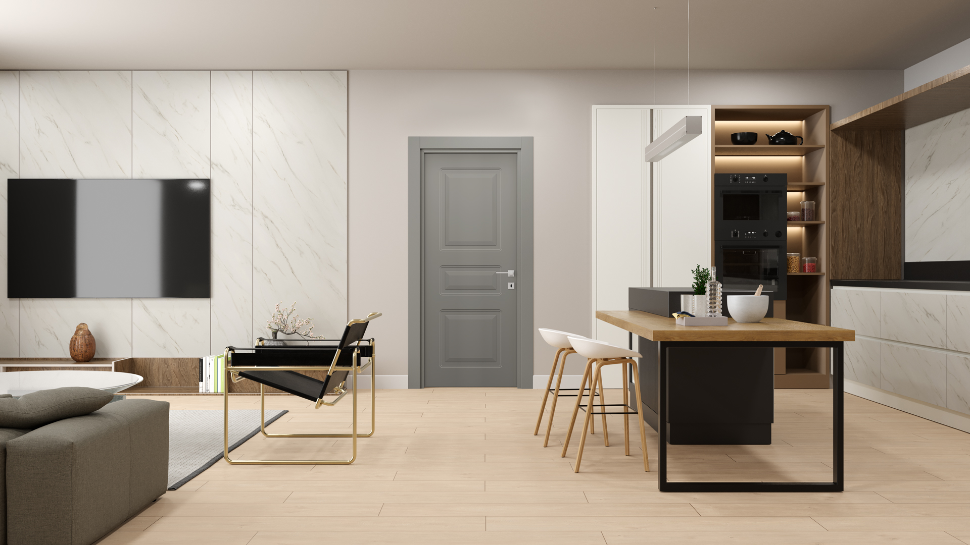 Atlas Naturel Gri Kapı