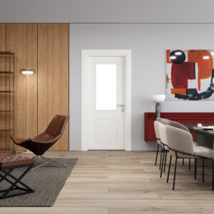 Aura Inci Beyaz Camlı Kapı