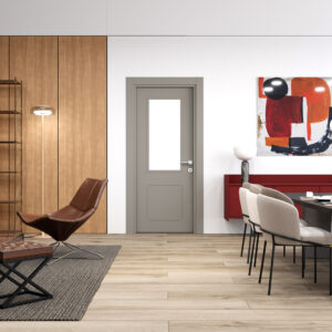 Aura Naturel Gri Camlı Kapı