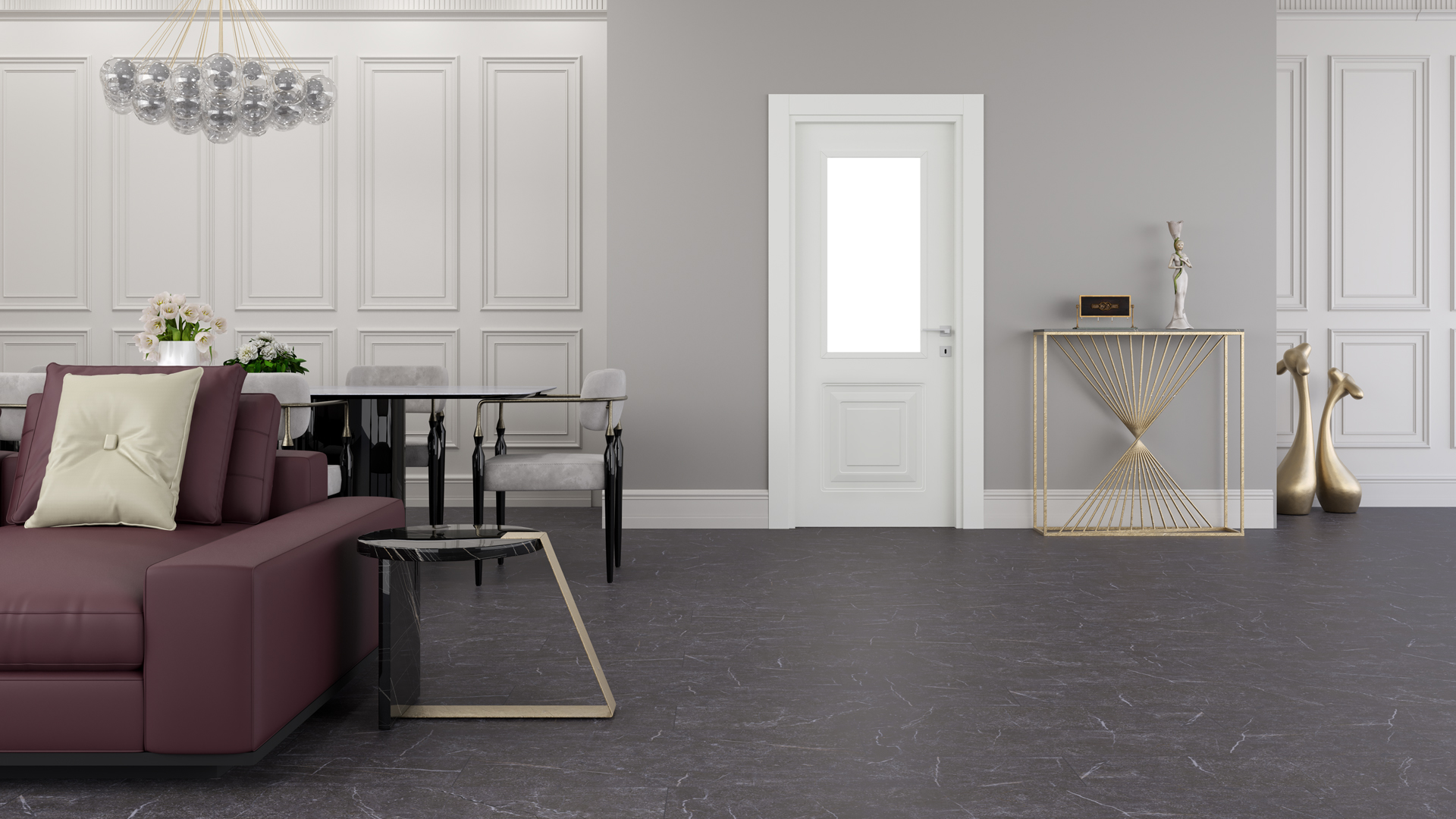 Prisma Inci Beyaz Camlı Kapı