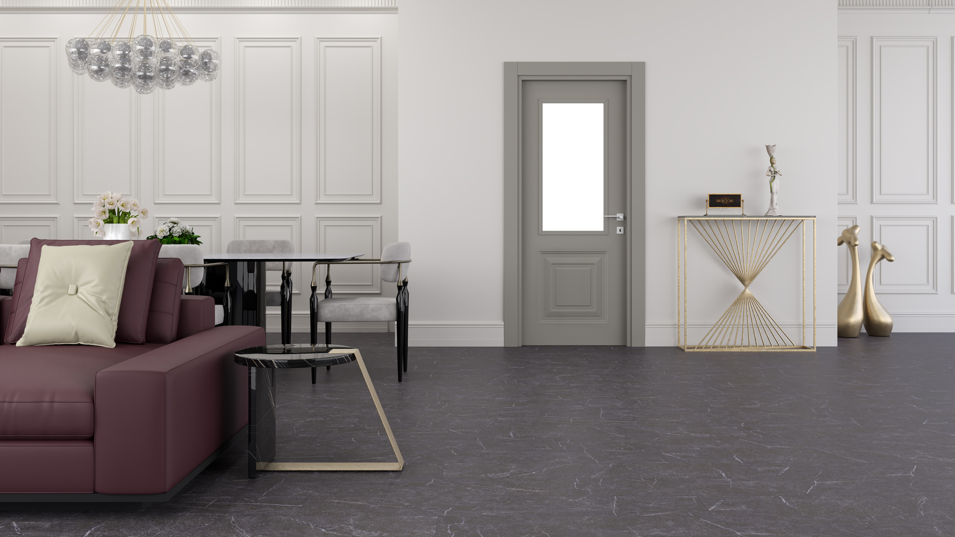 Prisma Naturel Gri Camlı Kapı