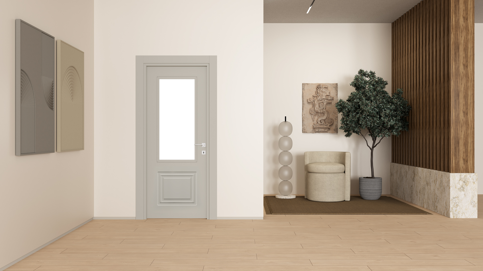 Sole Ipek Gri Camlı Kapı