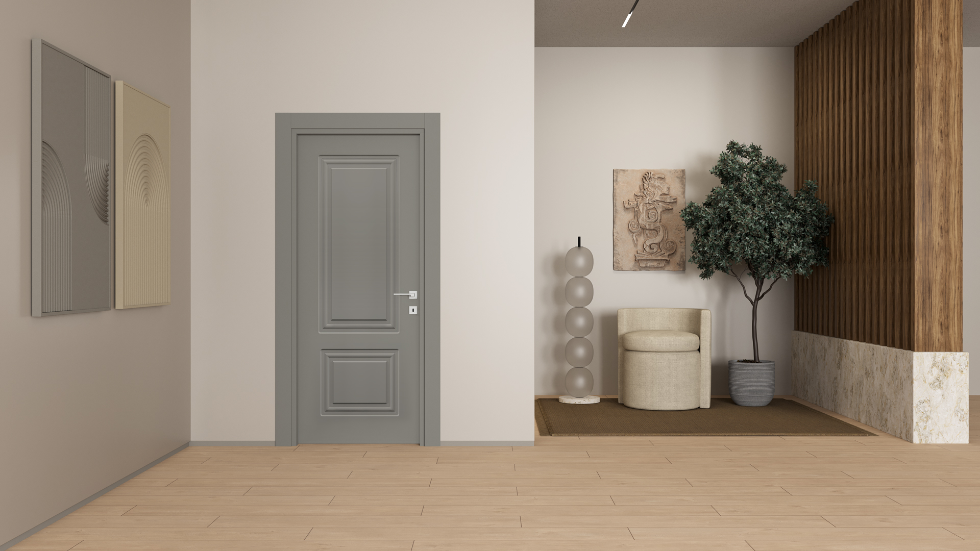 Sole Naturel Gri Kapı