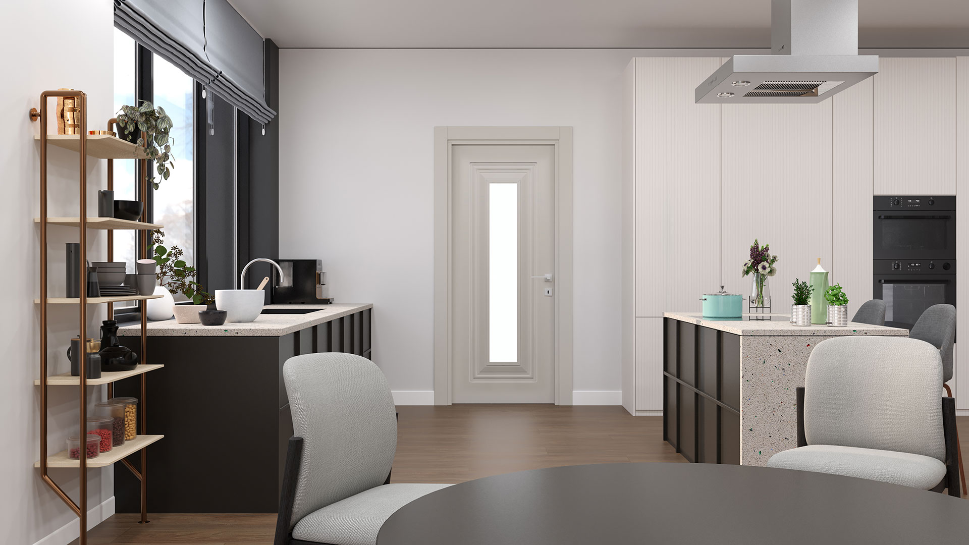 Supra Ipek Gri Camlı Kapı