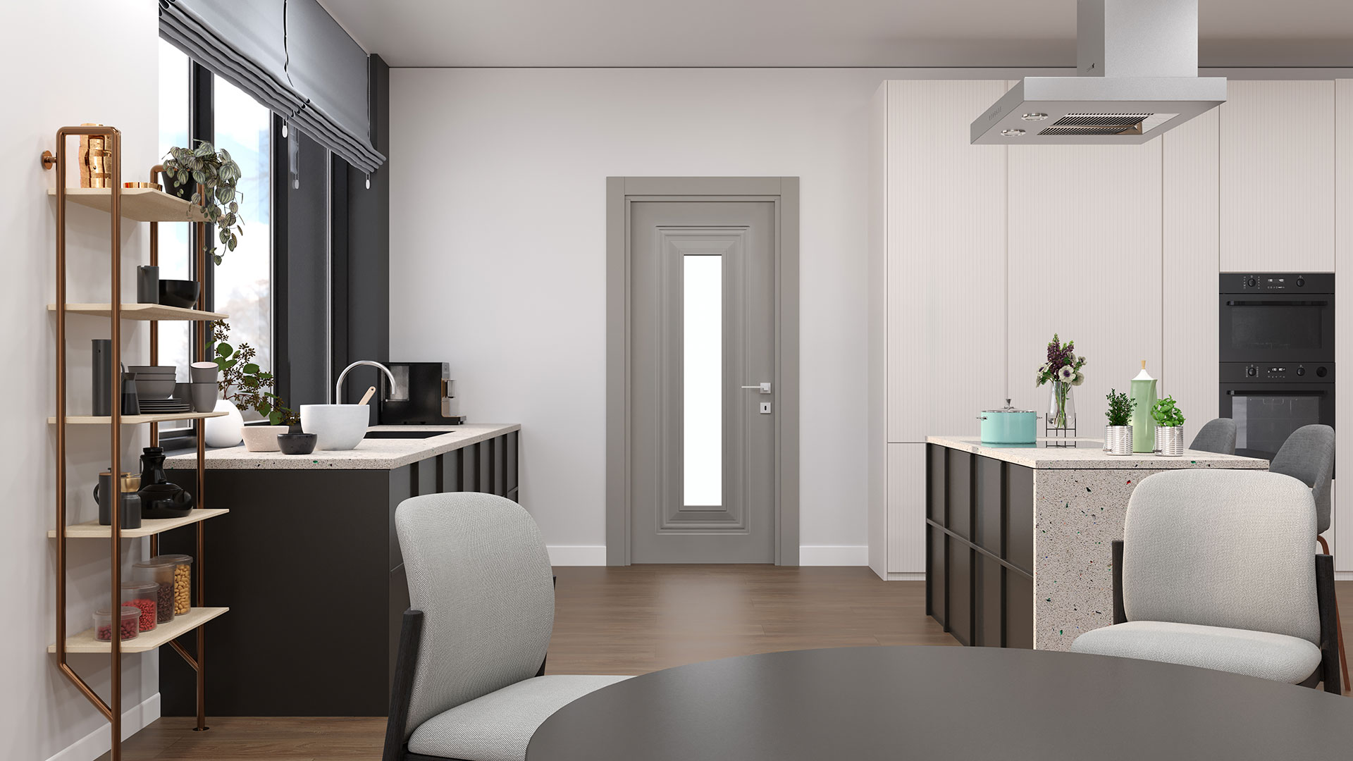 Supra Naturel Gri Camlı Kapı