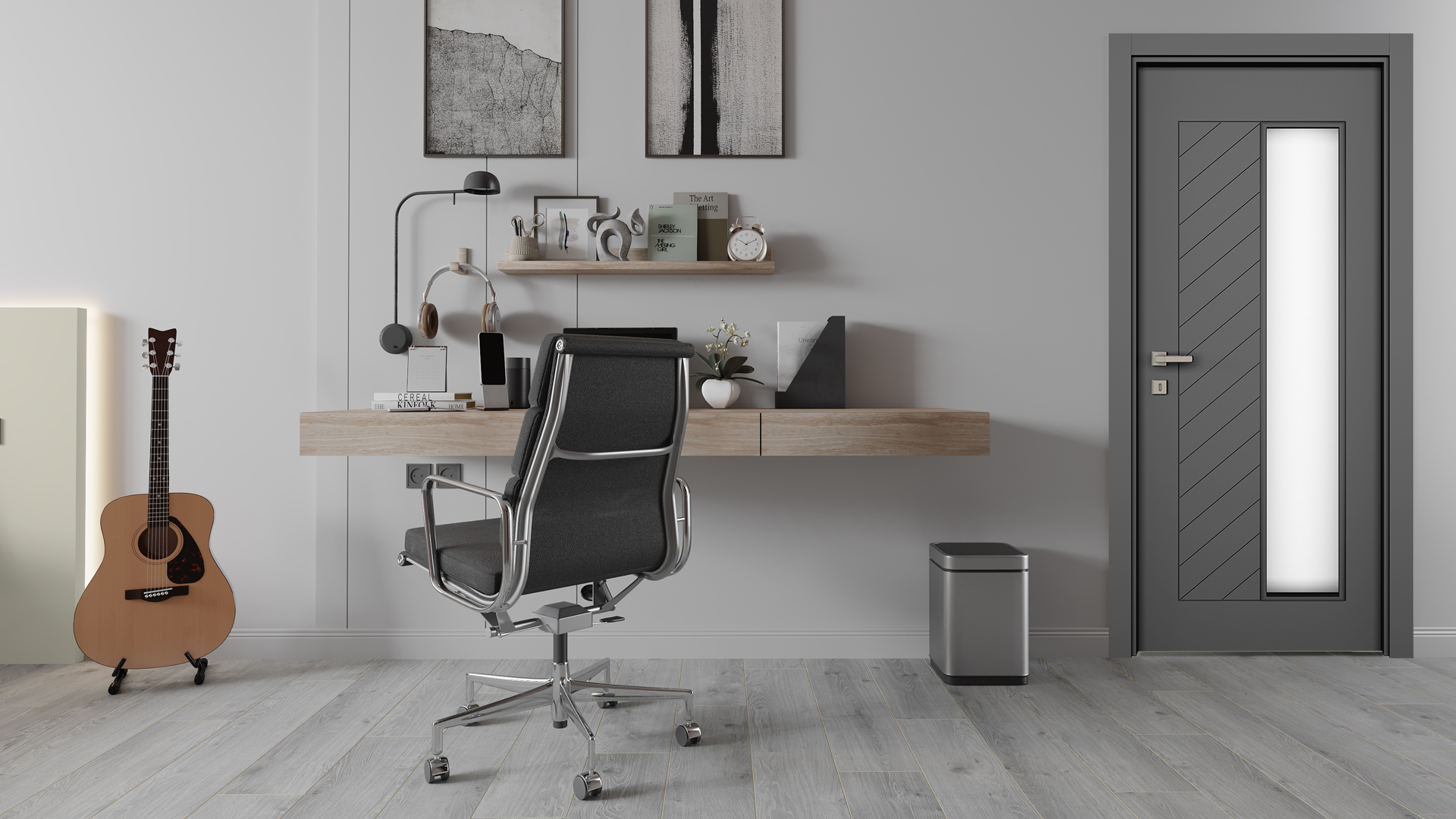 Fıshbone Haki Gri Camlı2 Kapı