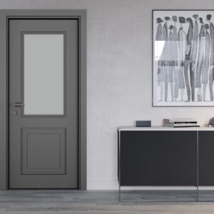 Step Haki Gri Camlı Kapı