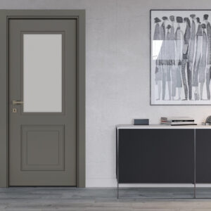 Step Modern Antrasit Camlı Kapı