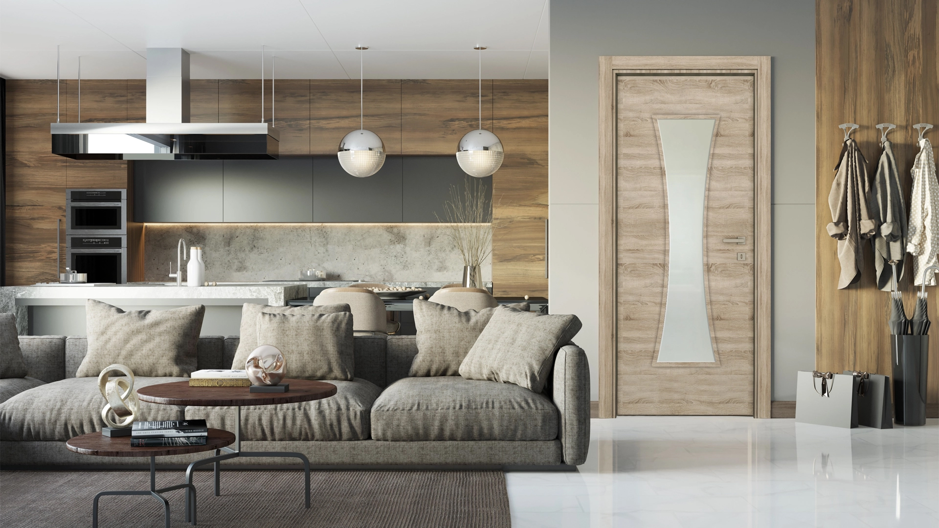 Gri Sonoma 14 Camlı Kapı