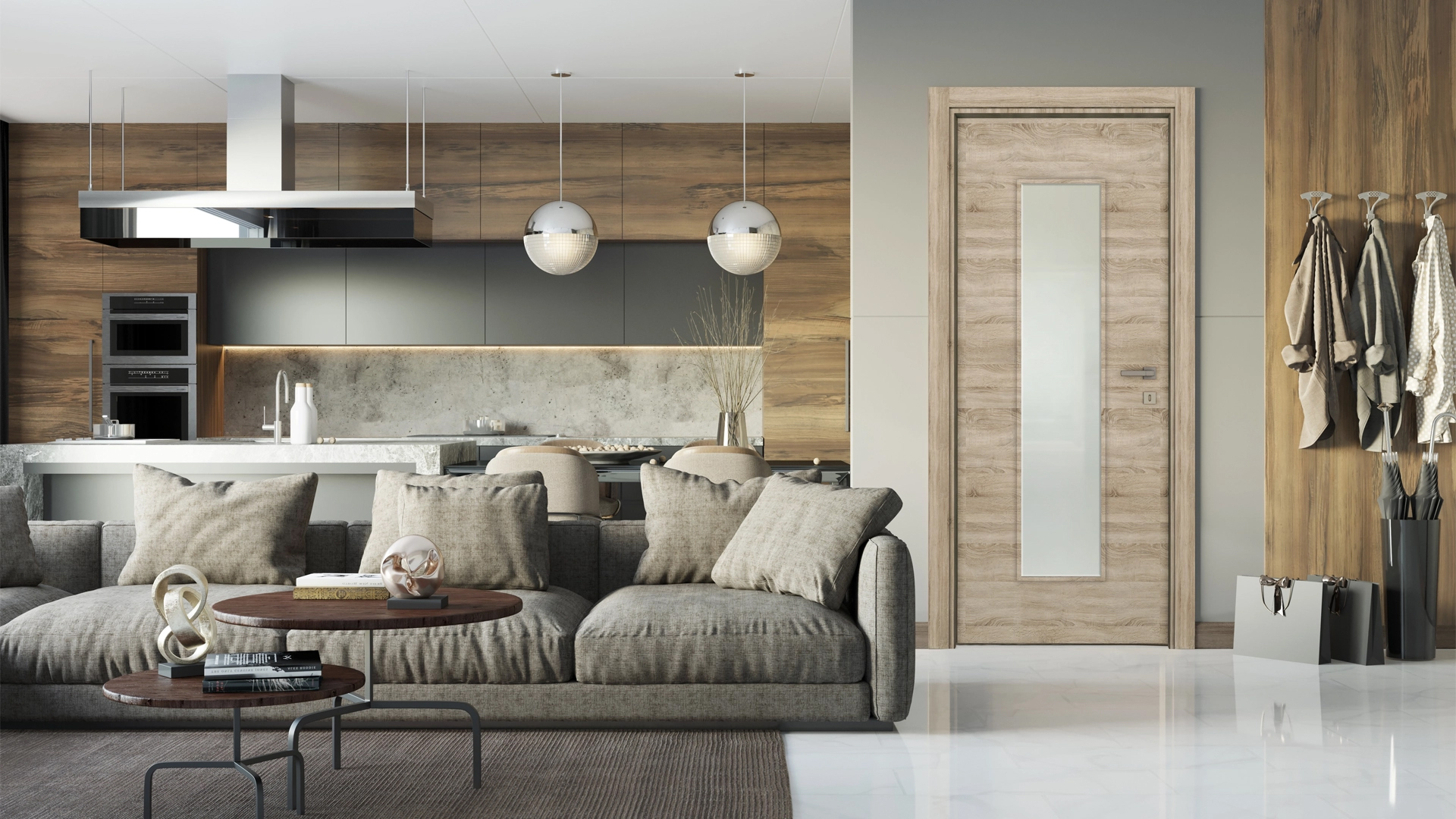 Gri Sonoma 70 Camlı Kapı