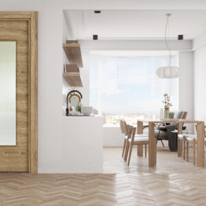 Hint Meşe 50 Camlı Kapı