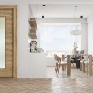 Hint Meşe 70 Camlı Kapı