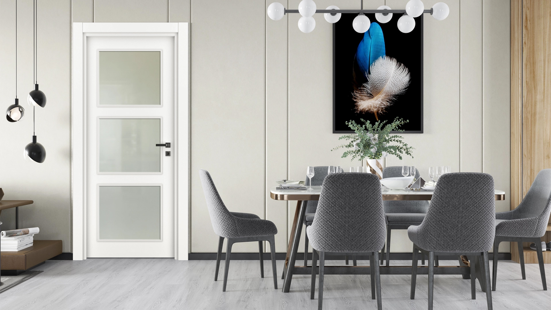 Naturel Beyaz 10 Camlı Kapı