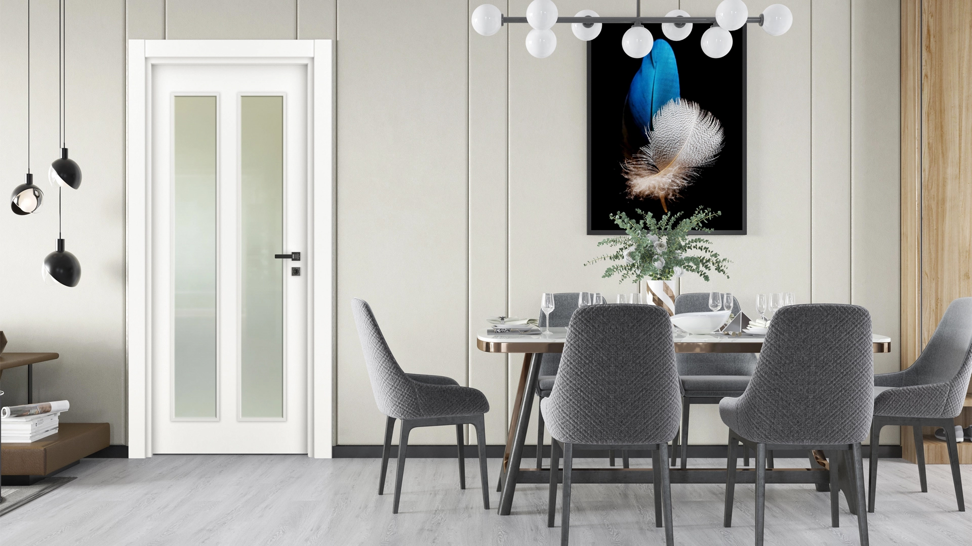 Naturel Beyaz 21 Camlı Kapı