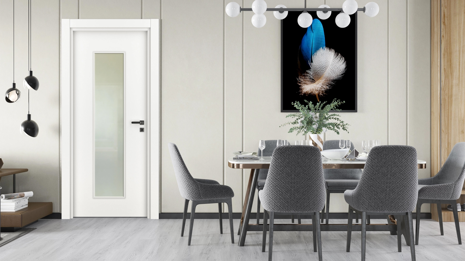 Naturel Beyaz 70 Camlı Kapı