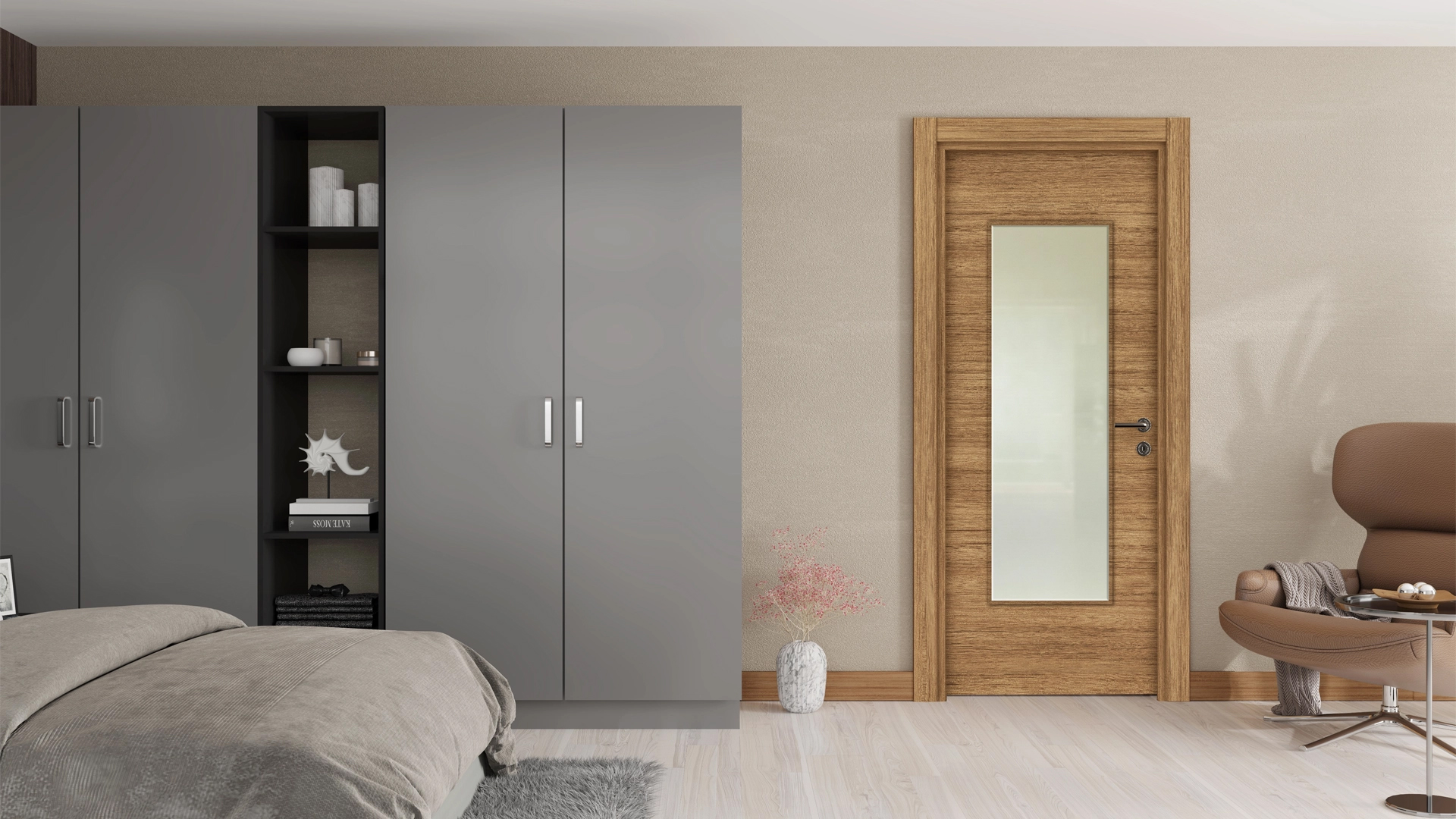 Teak 50 Camlı Kapı