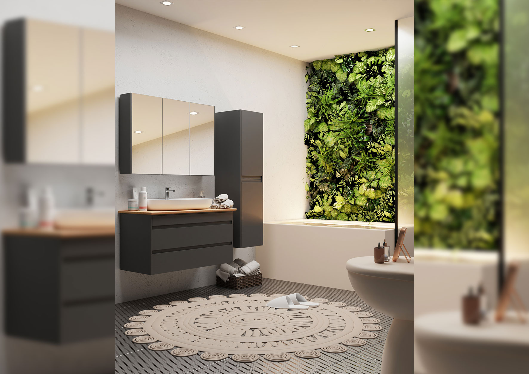 Lara Tezgahlı Banyo Dolabı