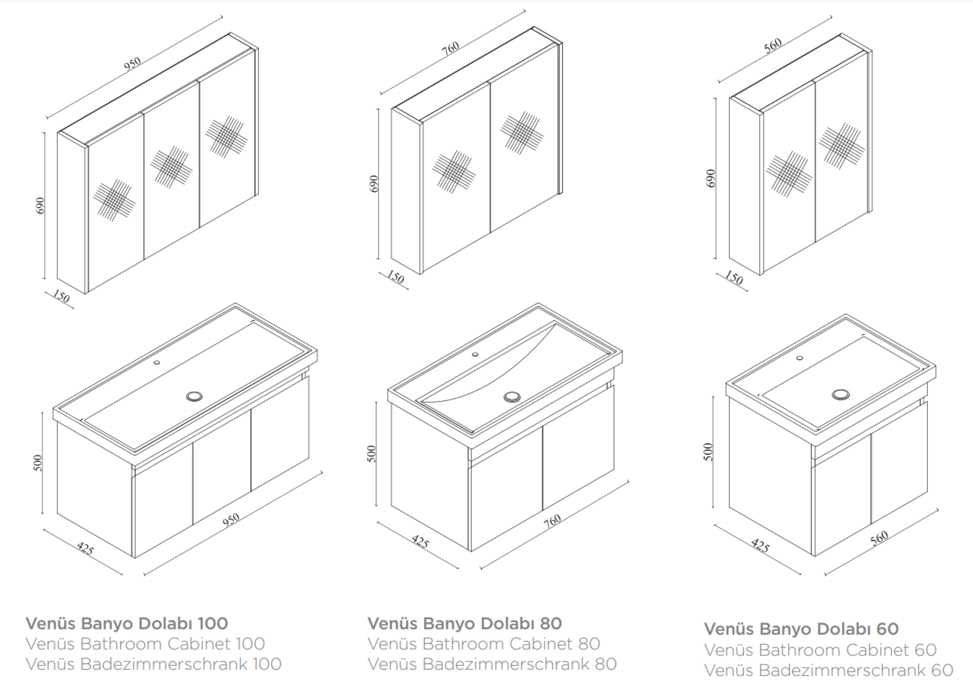 Venüs Banyo Dolabı